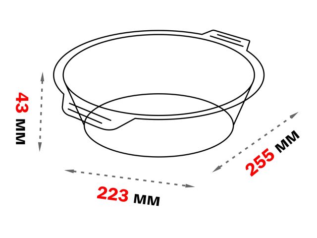 Форма из жаропрочного стекла, 1.0 л, круглая, 255х223х43 мм, PERFECTO LINEA