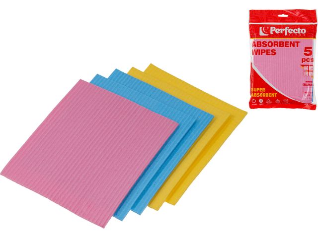Салфетки влаговпитывающие, 5 шт., 20,5х17,5 см, целлюлоза, SUPER ABSORBENT, PERFECTO LINEA