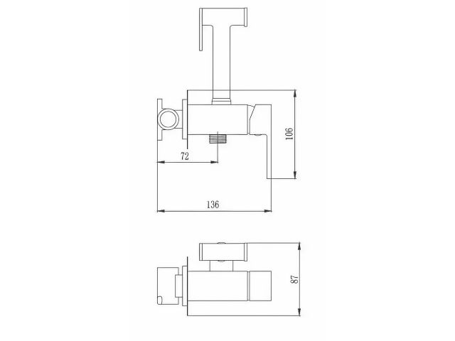 Смеситель для биде (Lt) D25-A, серия SETA оружейная сталь, AV Engineering