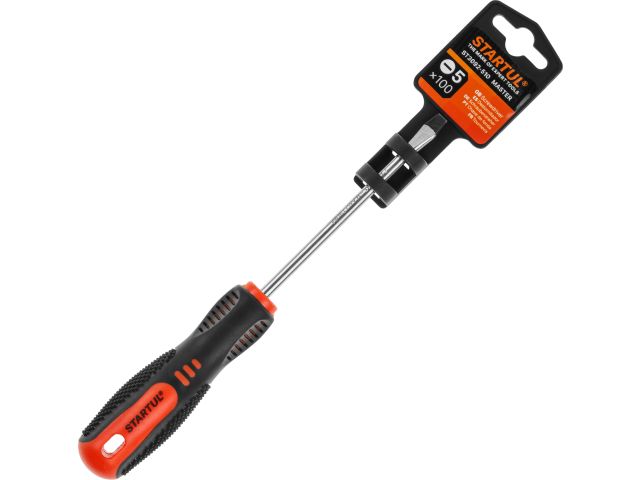 Отвертка "-" 5,0х100мм SL STARTUL MASTER (ST3092-510) (шлицевая Slotted, двухкомп. рукоятка Anti-Slip)