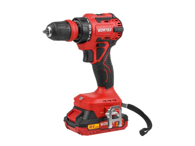 Аккум. дрель-шуруповерт WORTEX BD 2025 LiSET в чем. ALL1 XLT БЕСЩЕТ, 18 В, 55 Н*м, 2х2 А*ч, БЗП 10 м (0-1800 об/мин, подсветка.)