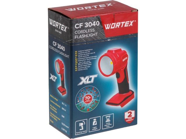 Аккум. фонарь светодиодный WORTEX CF 3040 в кор.  ALL1 XLT SOLO., 18 В, 300 Лм (1 Диод с мощностью 3 Вт)