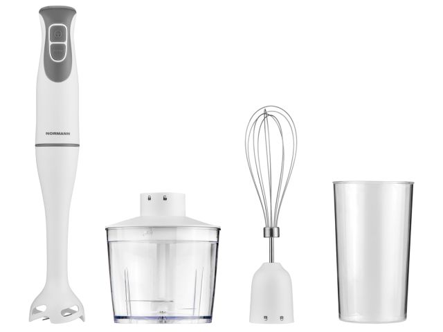 Блендер погружной AHB-312 NORMANN (600 Вт; 2 скор.; венчик; измельчитель; стакан)
