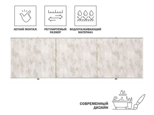 Экран под ванну 1,5 м, пионовая нежность, PERFECTO LINEA