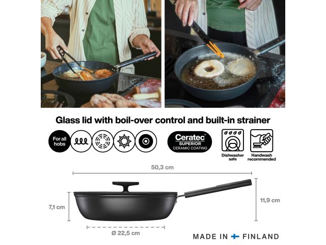 Сотейник с крышкой 28см Hard Face FISKARS