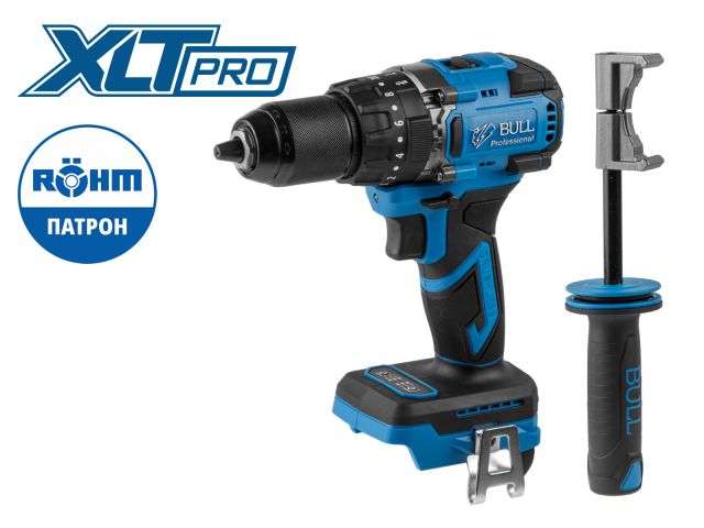 Аккум. дрель-шуруповерт BULL SR 1806 R-series SOLO XLTpro БЕСЩЕТ., Удар., 18 В, 80 Н*м (Импульс. режим, "AntiKickback", Автостоп на реверсе,