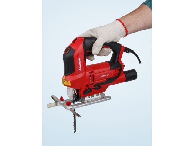Лобзик электрический WORTEX JS 1009-1 LE в кор. 850 Вт, 500-3000 ход/мин, пропил до 100 мм (Лазер, подсветка, литая платформа)