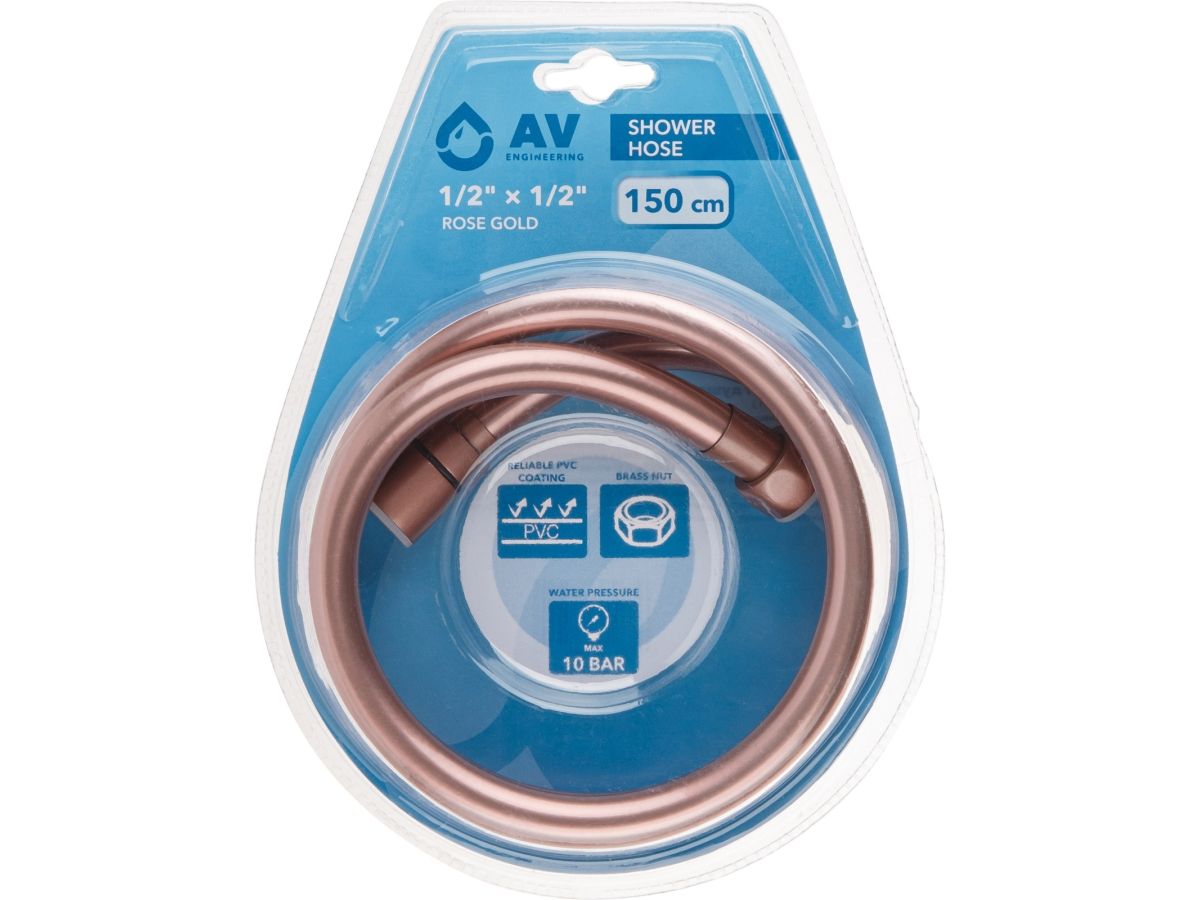 Шланг душевой, PVC, 1/2" г-г 150 см, розовое золото, AV Engineering