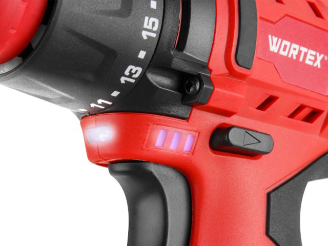 Аккум. дрель-шуруповерт WORTEX BD 1215 LiSET в чем. 12 В, 30 Н*м, 2х1.5 А*ч, БЗП 10 мм (Быстросъемный патрон, шурупы до 6 мм)