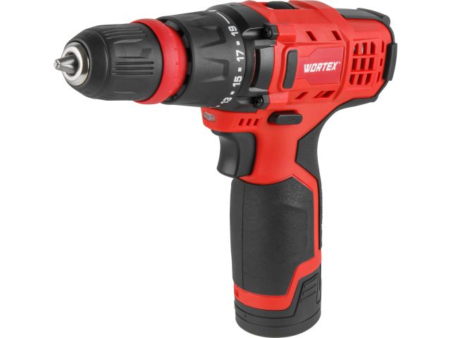 Аккум. дрель-шуруповерт WORTEX BD 1215 LiSET в чем. 12 В, 30 Н*м, 2х1.5 А*ч, БЗП 10 мм (Быстросъемный патрон, шурупы до 6 мм)