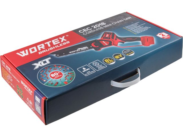 Аккум. мини-пила WORTEX CEC 2018 в кор. ALL1 XLT SOLO БЕСЩЕТ., 18 В, 20 см (шина 20 см (8"), 1/4", 1.3 мм)