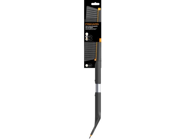 Щетка для снега 63см со скребком Plus FISKARS (щетка-сметка снеговая, съемный скребок)
