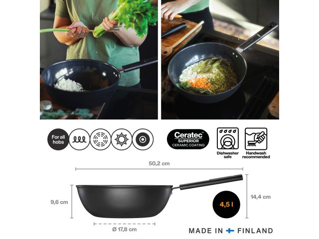 Скоророда-вок 28 см/4,5л Hard Face FISKARS