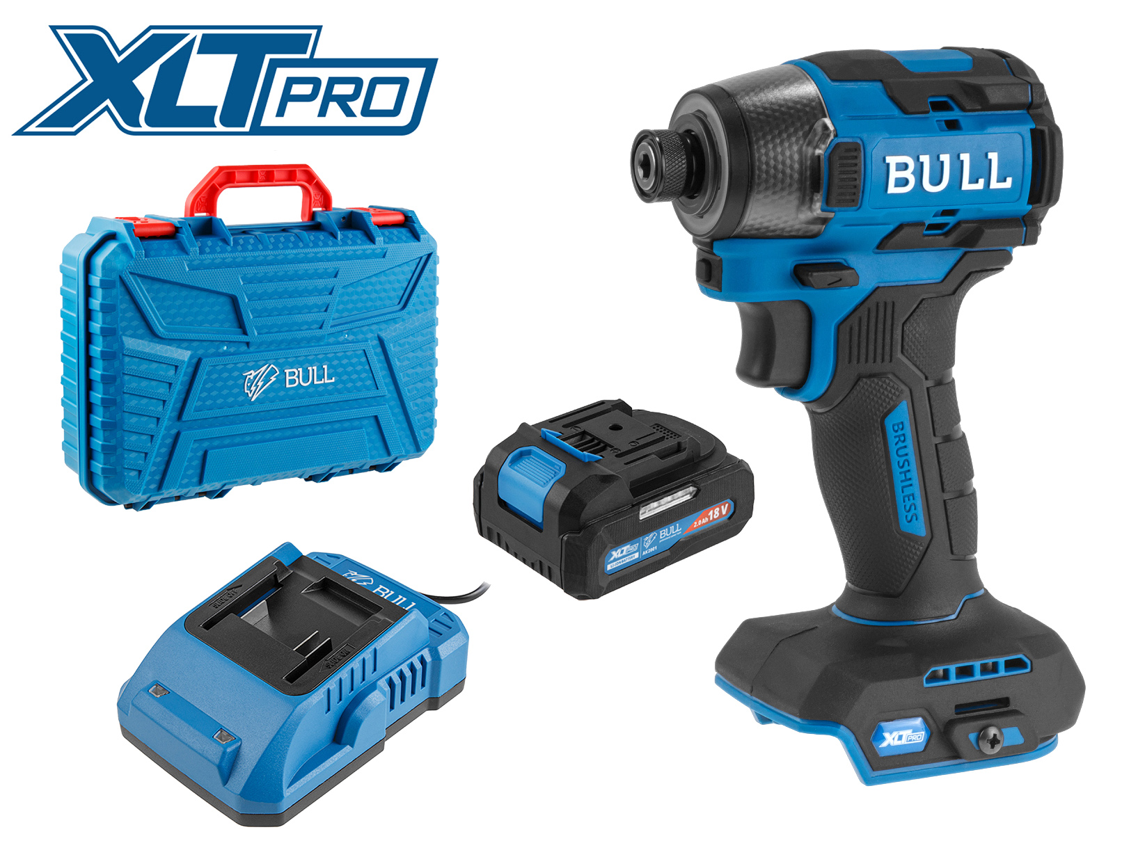 Аккум. ударный гайковерт/винтоверт BULL CID 2218 в чем. XLTpro, SET, БЕСЩЕТ., 18 В, 220 Н*м, 1х4 А*ч