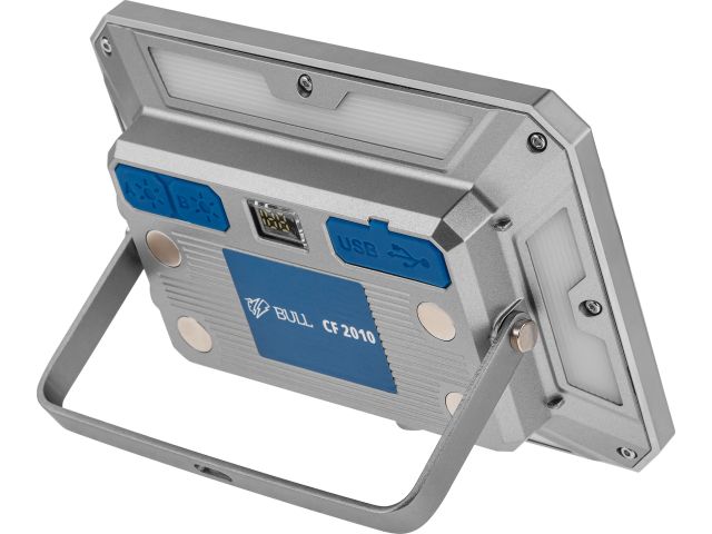 Фонарь светодиодный аккумуляторный BULL CF 2010 в кор. 200-1000 Лм, 10+ режимов, магнит (5 В, 4 Ач, складная конструкция, может выступать ка