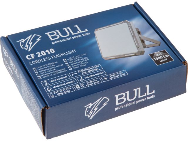 Фонарь светодиодный аккумуляторный BULL CF 2010 в кор. 200-1000 Лм, 10+ режимов, магнит (5 В, 4 Ач, складная конструкция, может выступать ка
