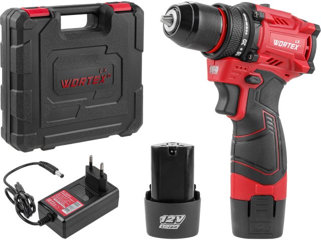 Аккум. дрель-шуруповерт WORTEX LX BD 1220 DLi 12В, 30 Нм, 2*1.5 Ач, патрон 10 мм, бесщёт. (12 В, БЕСЩЁТ.ДВИГ., с 2х1.5 Ач акб, НЕ подходит к