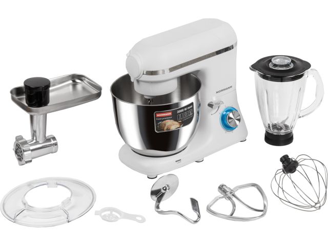 Кухонный комбайн NORMANN AFP-961 (ОТГРУЗКА ТОЛЬКО ПО ЭТН/ЭТТН | 2000 Вт; регул.скор.; 5 функций; чаша миксера 7 л; чаша блендера 1,5 л)