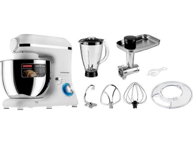 Кухонный комбайн NORMANN AFP-961 (ОТГРУЗКА ТОЛЬКО ПО ЭТН/ЭТТН | 2000 Вт; регул.скор.; 5 функций; чаша миксера 7 л; чаша блендера 1,5 л)
