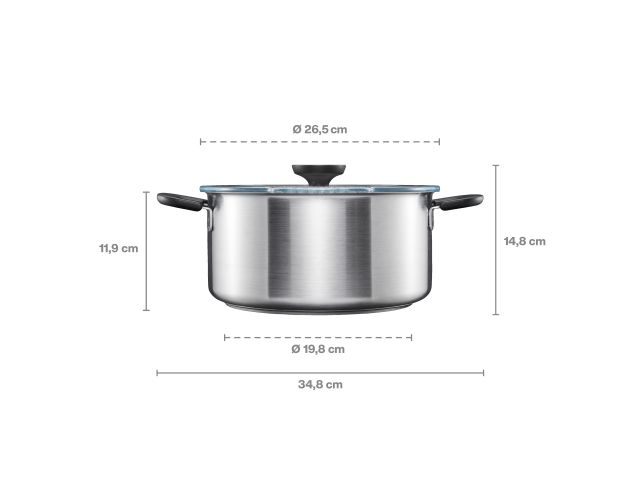 Кастрюля стальная 5л с крышкой Functional Form Fiskars