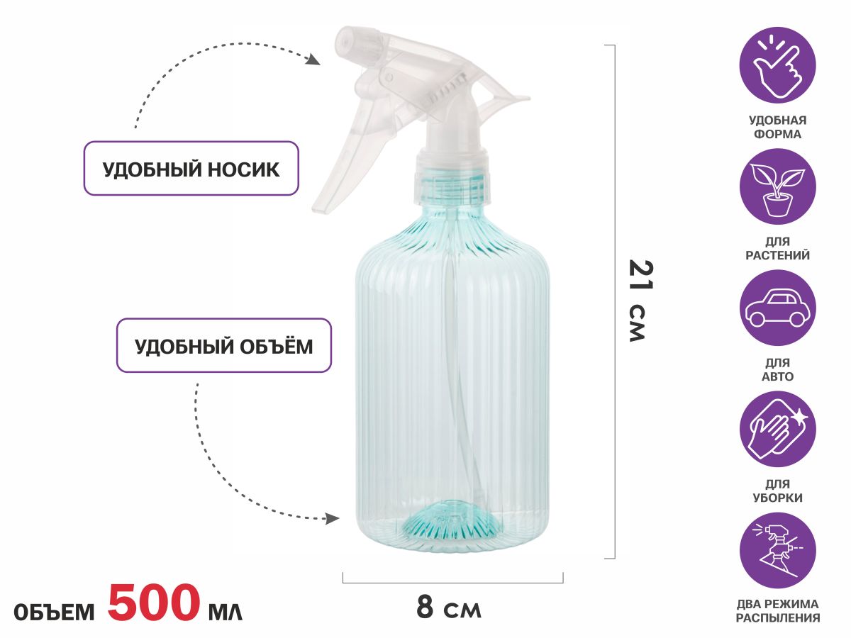 Опрыскиватель ручной 0,5л с пульверизатором, PERFECTO LINEA