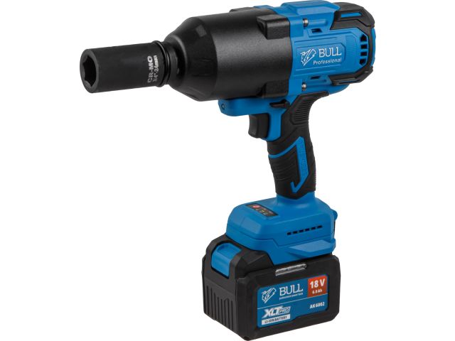 Аккум. ударный гайковерт BULL SC 1810 Xcase, XLTpro, БЕСЩЕТ., 18 В, 1500 Н*м, 3/4", 2х6 А*ч, з/у 6 А (Масса: 3,92 кг;)