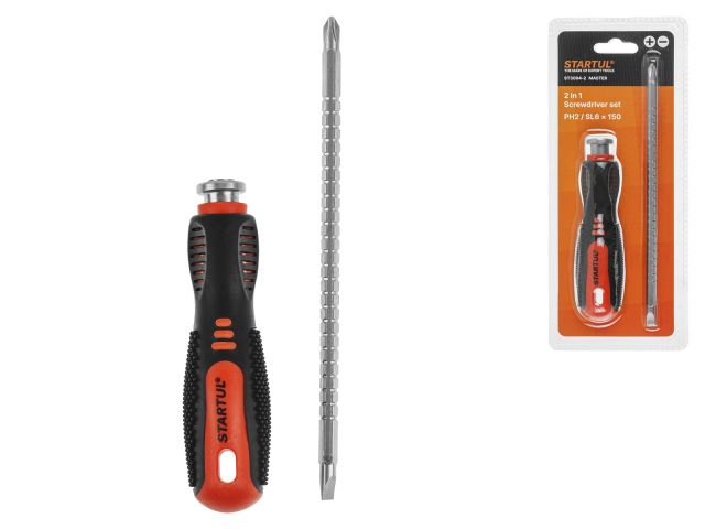 Отвертка 2-в-1 PH2/SL6 150мм STARTUL MASTER (ST3094-2) (двухкомп. рукоятка Anti-Slip)