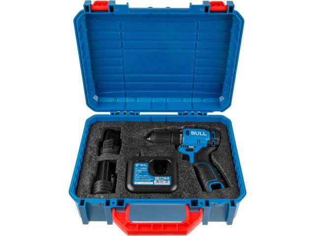 Аккум. дрель-шуруповерт BULL SR 1203 в чем. БЕСЩЕТ., 12 В, 37 Н*м, 2*2 А*ч акб, БЗП 10 мм (шурупы до 8 мм)