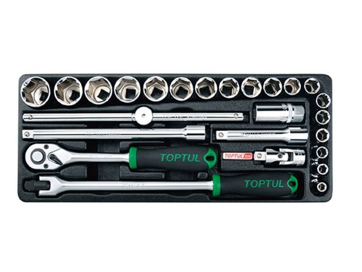 Набор-сет головок 1/2" 25предм. 6гр. 434х176мм TOPTUL