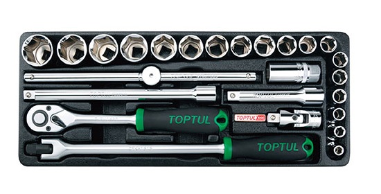 Набор-сет головок 1/2" 25предм. 6гр. 434х176мм TOPTUL