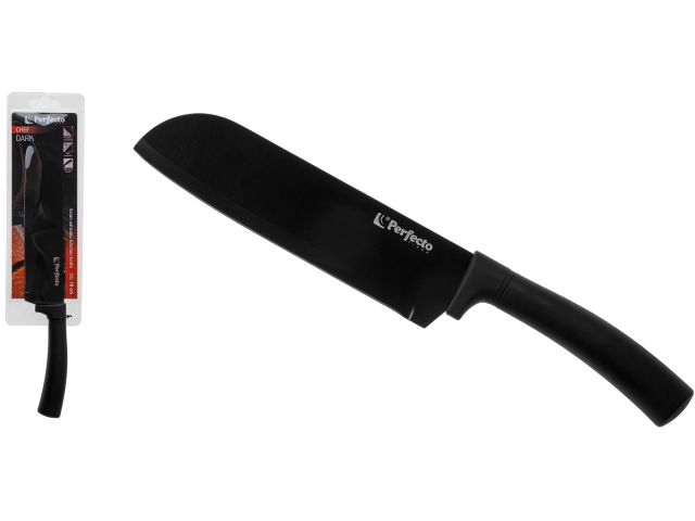 Нож кухонный азиатский сантоку (santoku) 18 см, серия CHEF dark, PERFECTO LINEA