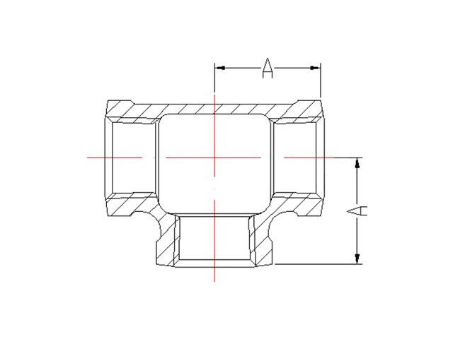 Тройник 1/2" чугун оцинк., (2 шт. инд. упак.),  AV Engineering