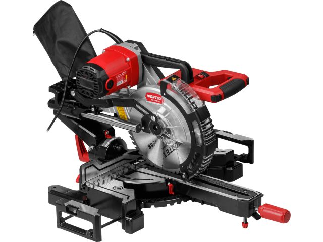 Торцовочная пила WORTEX MS 2518-1 LO в кор. 1800 Вт, 255 мм, 5000 об, глуб. до 85 мм, шир. до 320 мм (1800 Вт, 255 мм, 0°x90°: 320x85 мм, те