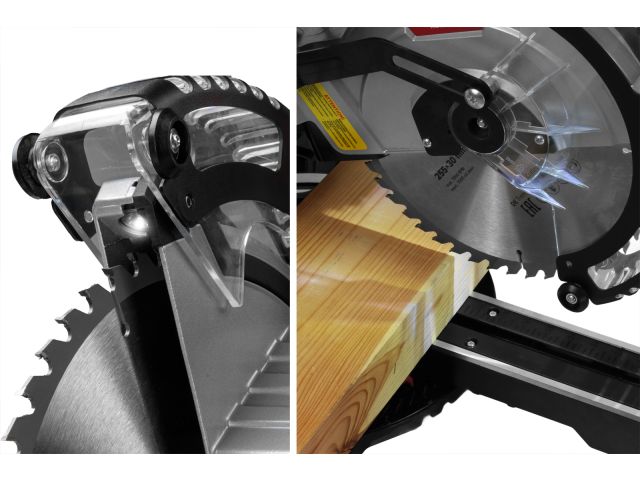 Торцовочная пила WORTEX MS 2518-1 LO в кор. 1800 Вт, 255 мм, 5000 об, глуб. до 85 мм, шир. до 320 мм (1800 Вт, 255 мм, 0°x90°: 320x85 мм, те