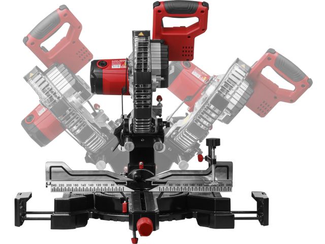 Торцовочная пила WORTEX MS 2518-1 LO в кор. 1800 Вт, 255 мм, 5000 об, глуб. до 85 мм, шир. до 320 мм (1800 Вт, 255 мм, 0°x90°: 320x85 мм, те