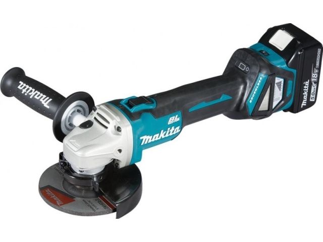 Аккум. углошлифмашина MAKITA LXT DGA 511 RT кейс MakPac 2 (18.0 В, 1 акк., 5.0 А/ч, Li-Ion, диск 125х22.2 мм, вибро)