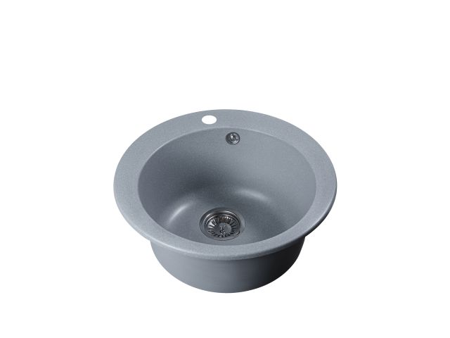 Мойка кухонная из искусственного камня POINT серебро 495х495 мм, AV Engineering