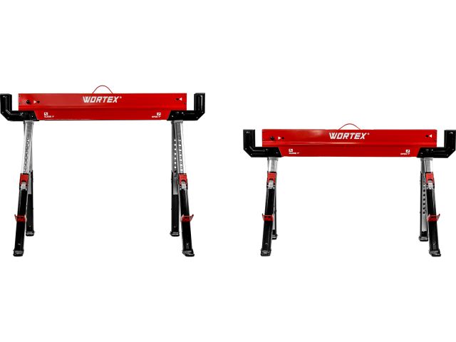 Козлы строительные регулируемые Wortex SAS 1180 макс 590 кг, высота 617-815 мм, длина 1085 мм (возможна сборка стола из двух козел)