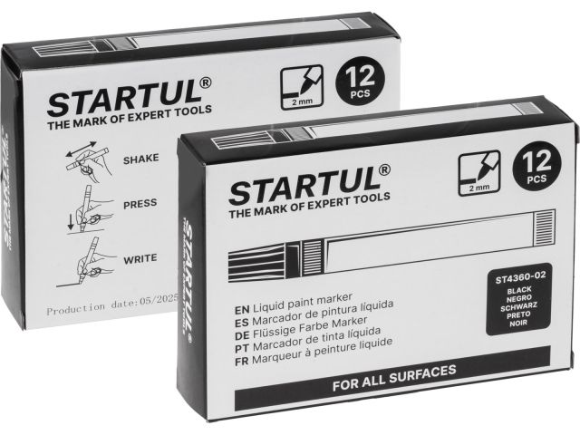 Маркер промышл. перманентный на основе жидк. краски черный STARTUL PROFI (ST4360-02) (толщ. линии 2,0 мм)