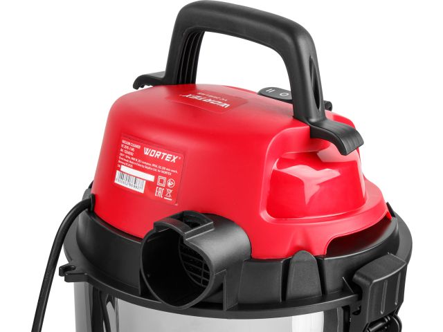 Пылесос строительный WORTEX VC 2515-1 WS 1400 Вт, 25 л, провод 4 м, шланг 3 м (ОТГРУЗКА ТОЛЬКО ПО ЭТН/ЭТТН | c доп. розеткой, 35 мм диаметр 