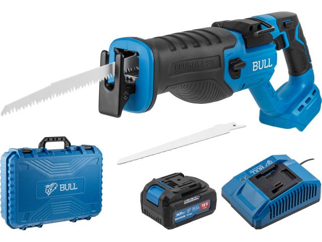 Аккум. сабельная пила BULL CSR 2118 E XLTpro, SET, БЕСЩЕТ., 18 В, дер. 210 мм, 1х4 А*ч, з/у 4 А
