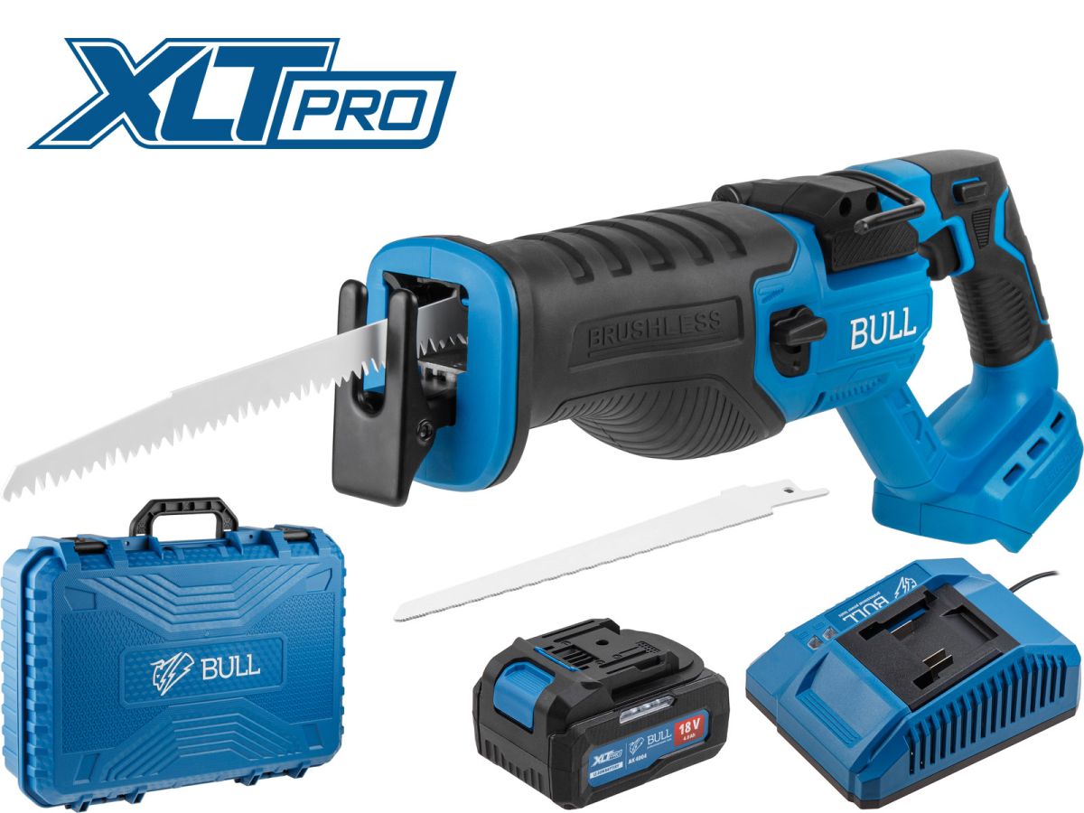 Аккум. сабельная пила BULL CSR 2118 E XLTpro, SET, БЕСЩЕТ., 18 В, дер. 210 мм, 1х4 А*ч, з/у 4 А