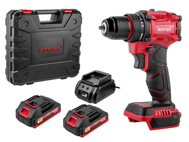 Аккум. дрель-шуруповерт WORTEX LX BD 1815-1 Li  ALL1 XLT 18В, 45 Нм, 2*1.5 Ач, патрон 10 мм, бесщёт. (18 В, БЕСЩЁТ.ДВИГ., с 2x1.5 Ач акб)