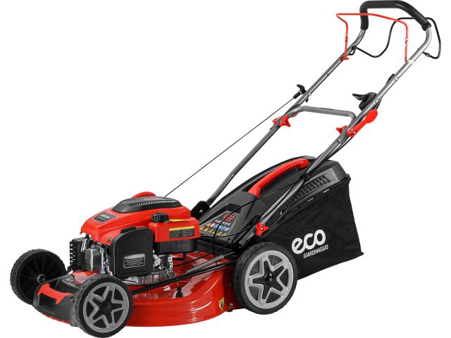 Газонокосилка бензиновая ECO LG-935 самоходная (6.8 л.с., шир. 56 см, самоходная, авт.заслонка, мульчир., стальн. корпус, травосборни)