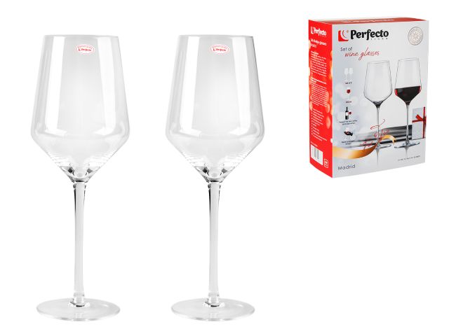 Набор бокалов для вина, 2 шт., 520 мл, серия Madrid, PERFECTO LINEA (Размер: 255х90 мм)