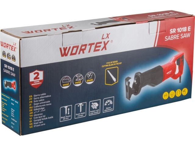 Сабельная пила WORTEX LX SR 1018 E в кор. +1 пильное полотно, 710 Вт, дер. 115 мм, ход 20 мм, рег.об