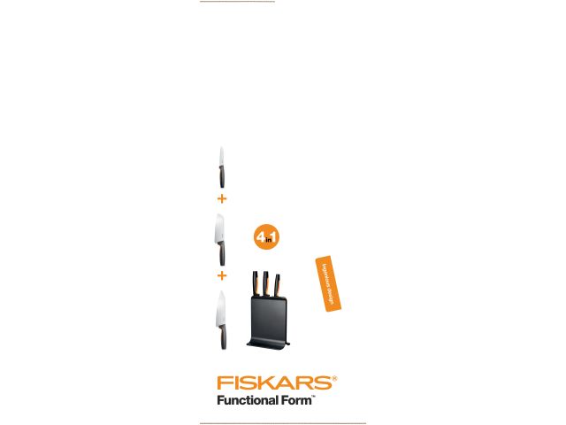 Набор ножей 3 шт пластиковый блок FF Fiskars