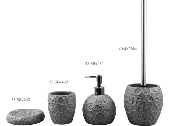 Диспенсер (дозатор) для мыла MOON STONE, серый, PERFECTO LINEA (Композитный материал: полирезин под натуральный камень)