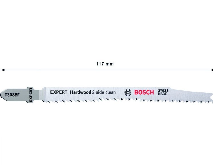 Пилка лобз. по дереву T308BF Expert "Hardwood 2-side clean" BOSCH 3 шт.