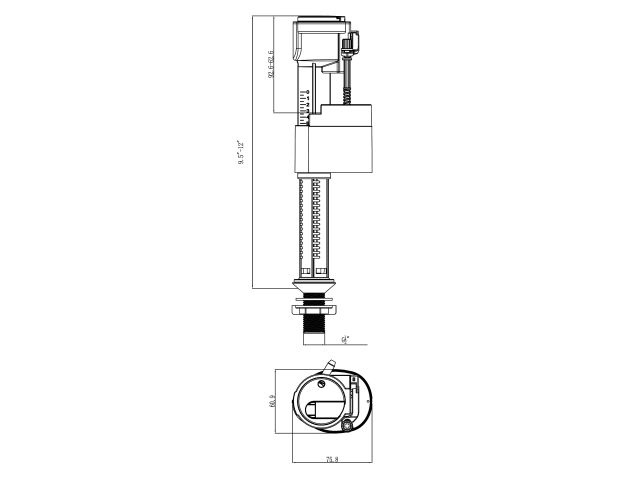 Впускной механизм самоочищающийся с нижней подводкой 1/2", AV Engineering